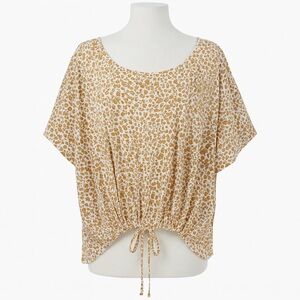 Cotton Garnet Hill XL Leopard Print Women's Top
